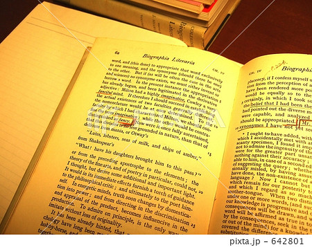 英語 文 洋書 学習の写真素材