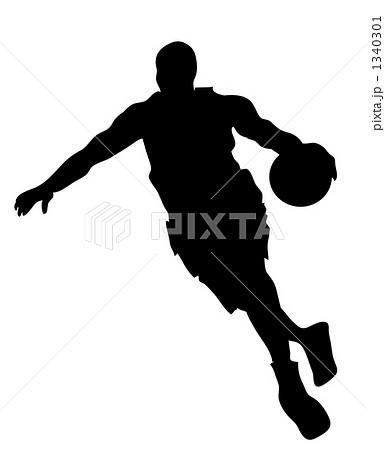 スポーツ シルエット 球技 バスケットボール 影 イラストの写真素材