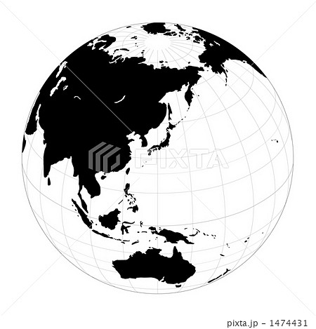 地球 地球儀 白抜き 世界地図のイラスト素材