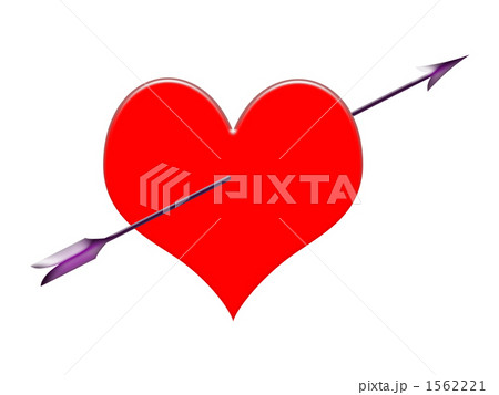 射抜く ハートのイラスト素材