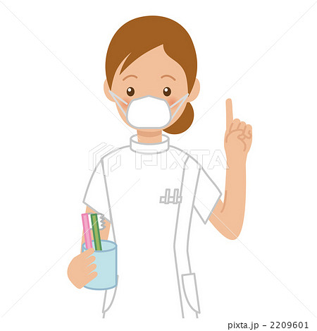 歯科助手 歯医者 歯磨き指導 歯医者さんのイラスト素材