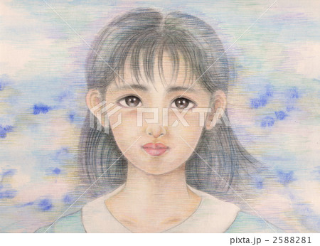 美少女 水彩画の写真素材 - PIXTA