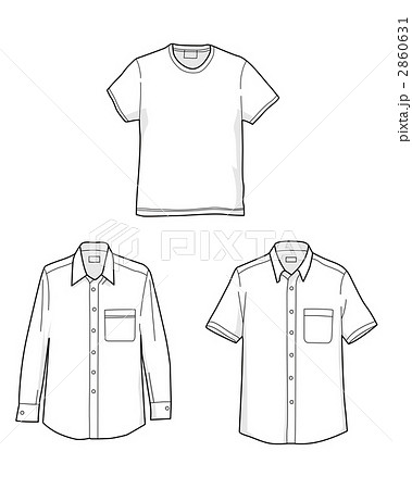 ワイシャツ Yシャツ 半袖シャツ シャツのイラスト素材