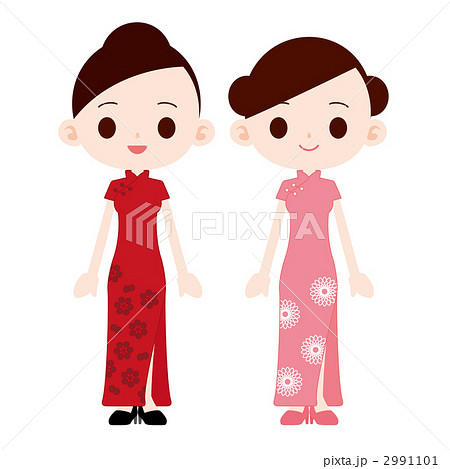チャイナ服 民族衣装 アジア 中国のイラスト素材
