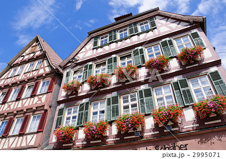 カルフ ヘルマン ヘッセ 海外 中世の町並みの写真素材