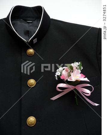 男子用 学校 学生服 詰襟の写真素材