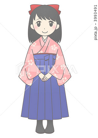 袴 女の子 小学生 卒業のイラスト素材 袴 女の子 小学生 卒業のイラスト素材