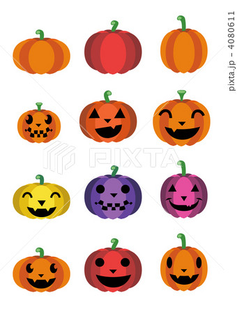 くりぬきかぼちゃのイラスト素材