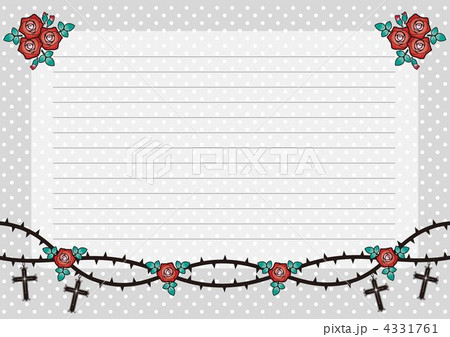 薔薇 便箋 十字架 ゴシックのイラスト素材