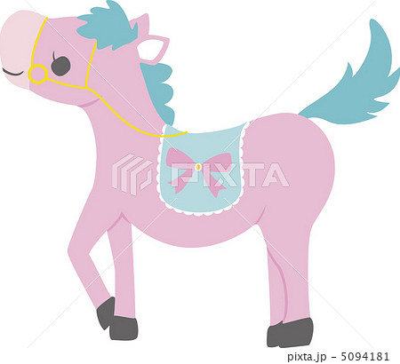 ポニー 馬 メルヘン ポップのイラスト素材