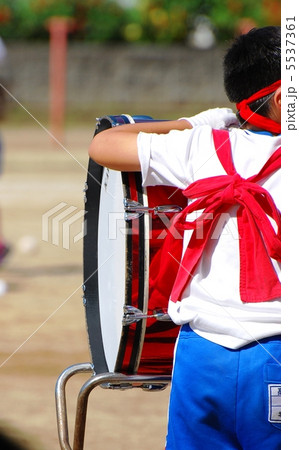 太鼓 秋 運動会 応援団の写真素材