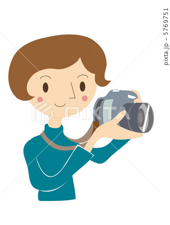 女性 カメラ 構える カメラ女子のイラスト素材