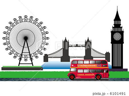 ロンドンバスのイラスト素材