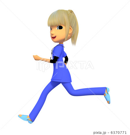 女性 看護師 急ぐ 走るのイラスト素材