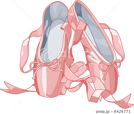 バレエシューズ 靴 おじぎ 舞踏のイラスト素材