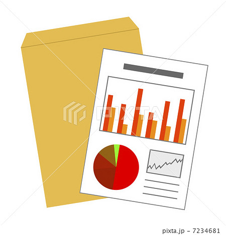 円グラフ 集計結果 データ 資料のイラスト素材