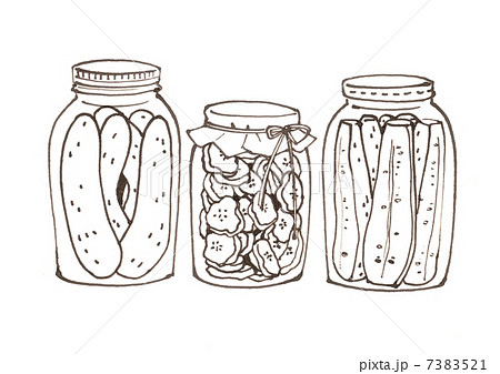 ピクルス イラスト 瓶 カットの写真素材