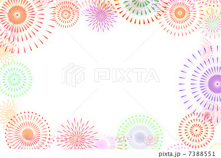 フレーム 花火 背景素材 風流のイラスト素材