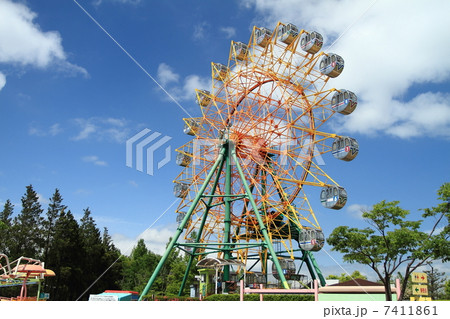 観覧車 遊園地 福島 郡山の写真素材