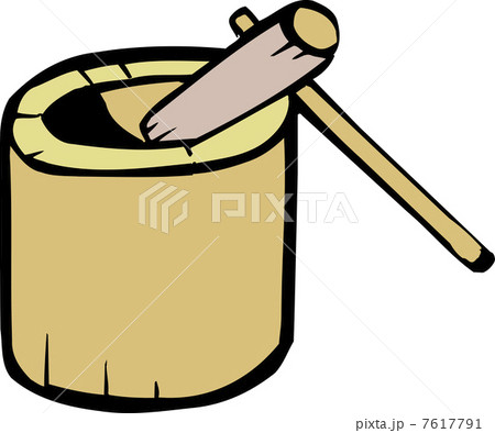 杵 臼 きり絵 イラストレーションのイラスト素材