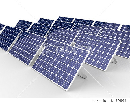 ソーラーパネル 太陽光発電 メガソーラー 発電のイラスト素材