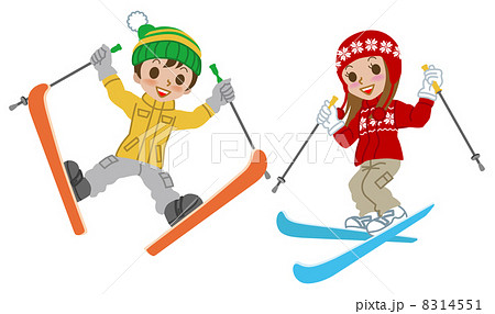 スキー ジャンプ 子供 ベクターのイラスト素材