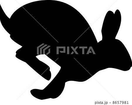 動物 哺乳類 シルエット 縦 うさぎ クリップアートの写真素材