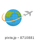 地球と飛行機のイラスト素材