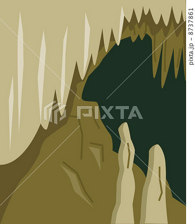 鍾乳石 鍾乳洞 洞穴 洞窟のイラスト素材 Pixta