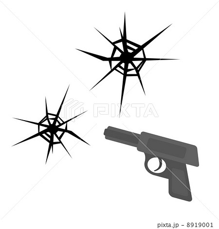 銃の痕のイラスト素材