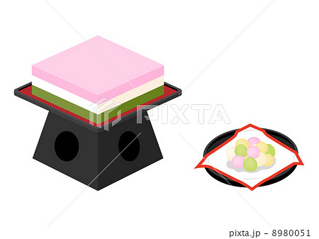 菱餅と雛あられのイラスト素材