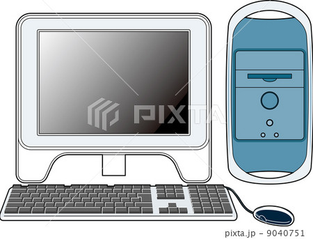 デスクトップパソコン Mac デスクトップpc 一台のイラスト素材