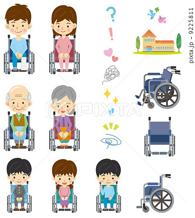 障害児 車椅子のイラスト素材