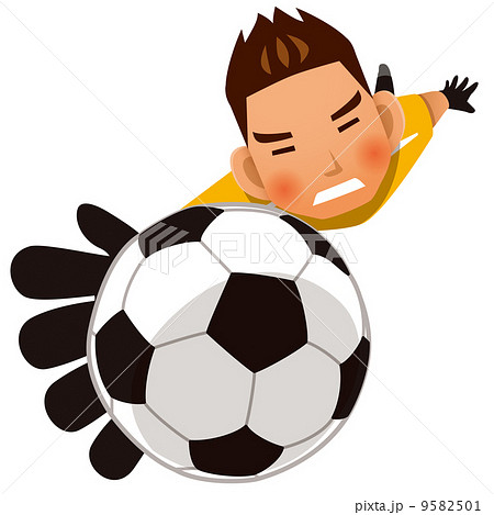 サッカー ボール シュート プレーヤー 球のイラスト素材