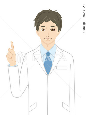 理系男子 白衣 イケメン 男性のイラスト素材
