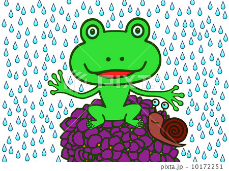 紫陽花 カエル カタツムリ 雨蛙の写真素材 - PIXTA