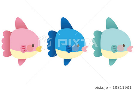 海の仲間 生き物 魚 キャラクターのイラスト素材