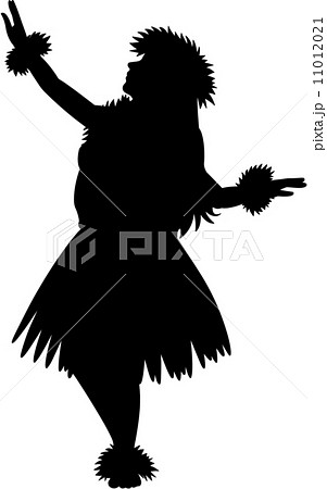 フラダンス 踊り 女性 フラ 衣装のイラスト素材