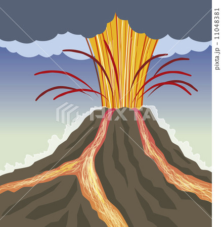 火山活動のイラスト素材