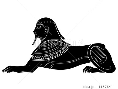 描画 古代エジプト エジプト文明 スフィンクスのイラスト素材