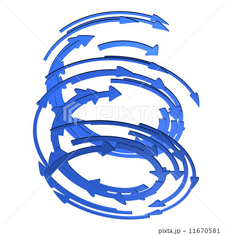 螺旋 矢印 回転 考えのイラスト素材