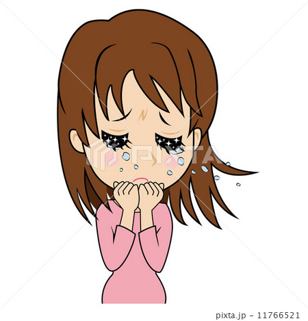 泣く 女性 独り シャツのイラスト素材