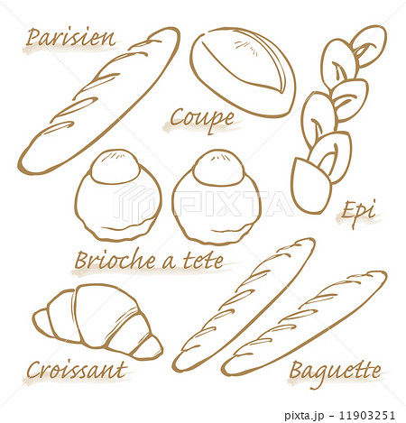 パリジャン フランスパン パン バゲットのイラスト素材