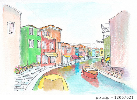 家 Burano, イタリア,ヴェネツィア ベニス, 家, 有色人種, 色,