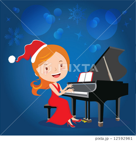 ピアノ 女の子 ピアノ発表会 人物のイラスト素材