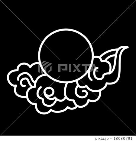 家紋 月に雲の写真素材