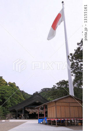 神楽殿 出雲大社 国旗 日の丸の写真素材