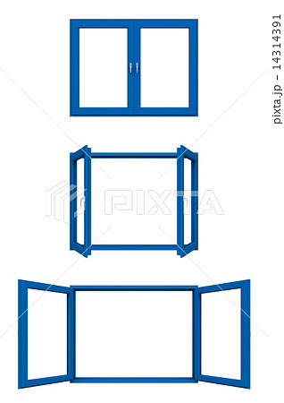 開閉窓 窓ガラス 閉める 窓の写真素材