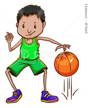 ドリブル バスケットボールのイラスト素材