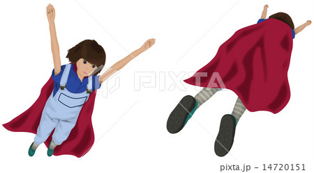 空を飛ぶのイラスト素材